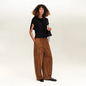Spodnie jogger lejący sztruks karmelowe BIMBA Y LOLA CARAMEL