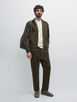 Spodnie Jogger Z Gumką W Pasie - Khaki - - Massimo Dutti - Mężczyzna