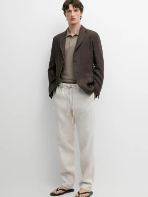 Spodnie Jogger Z Lnu - Piaskowy - - Massimo Dutti - Mężczyzna