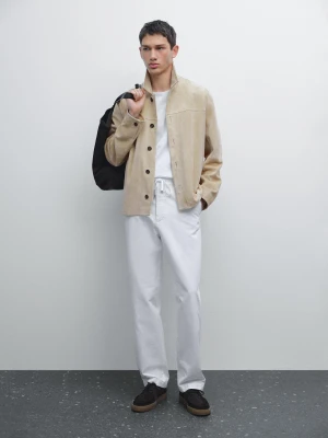 Spodnie Jogger Z Mieszanki Bawełny - Biały - - Massimo Dutti - Mężczyzna
