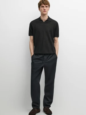 Spodnie Jogger Z Mieszanki Bawełny - Granatowy - Massimo Dutti - Male