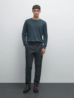 Spodnie Jogger Z Mieszanki Bawełny - Granatowy - - Massimo Dutti - Mężczyzna