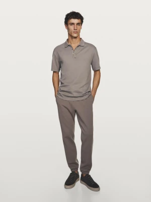 Spodnie Jogger Z Mieszanki Bawełny - Jasnoopal - - Massimo Dutti - Mężczyzna