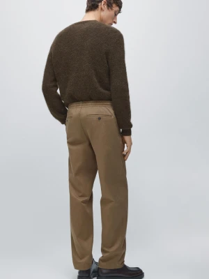 Spodnie Jogger Z Mieszanki Bawełny - Oliwkowy - - Massimo Dutti - Mężczyzna