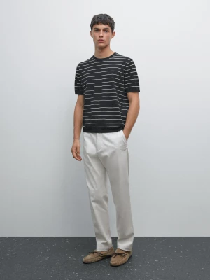 Spodnie Jogger Z Mieszanki Bawełny - Popielaty - - Massimo Dutti - Mężczyzna