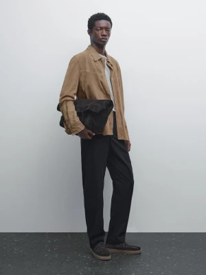 Spodnie Jogger Ze 100% Bawełny - Granatowy - - Massimo Dutti - Male