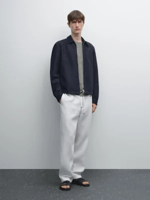 Spodnie Jogger Ze 100% Lnu - Biały - - Massimo Dutti - Mężczyzna
