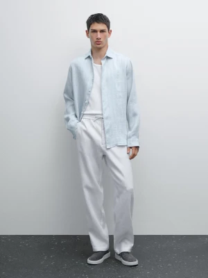 Spodnie Jogger Ze 100% Lnu - Biały - - Massimo Dutti - Mężczyzna