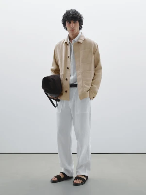 Spodnie Jogger Ze 100% Lnu - Biały - - Massimo Dutti - Mężczyzna