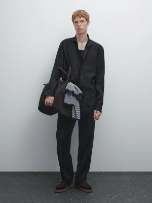 Spodnie Jogger Ze 100% Lnu - Czarny - - Massimo Dutti - Mężczyzna