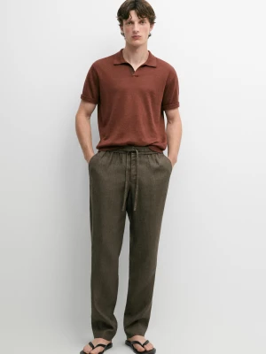 Spodnie Jogger Ze 100% Lnu - Ziel Pop - - Massimo Dutti - Mężczyzna