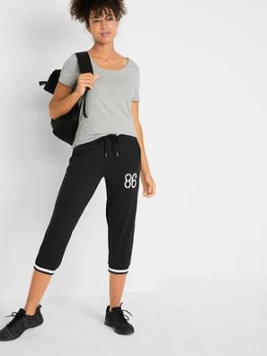Spodnie joggingowe 3/4 z mieszanki bawełny bonprix