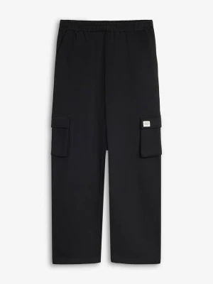 Spodnie joggingowe z kieszeniami, z miękkiej bawełny organicznej, loose fit BonPrix czarny