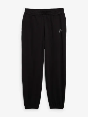 Spodnie joggingowe z wysokiej jakości bawełny, loose fit BonPrix czarny