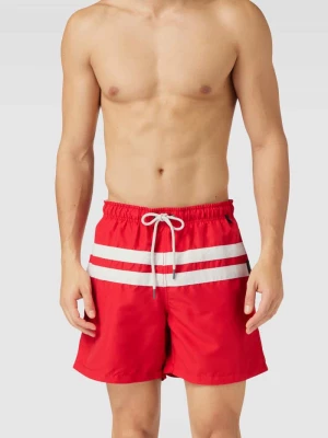 Spodnie kąpielowe z paskami w kontrastowym kolorze Marc O'Polo