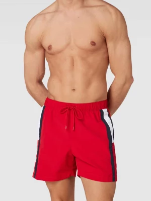Spodnie kąpielowe z paskami w kontrastowym kolorze Tommy Hilfiger