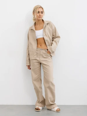 SPODNIE KAREN BEŻOWE L - Flawless