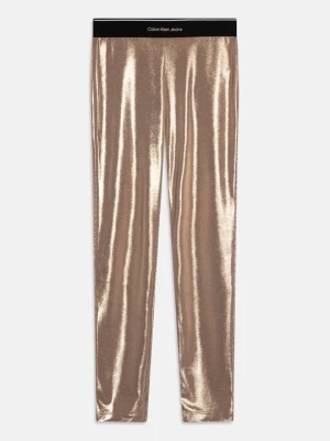 Spodnie legginsy Calvin Klein Jeans brązowy