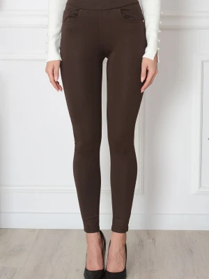 Spodnie legginsy dzianinowe czekolada Tikko Cocomoda.pl - odzież damska, sukienki, buty, dodatki