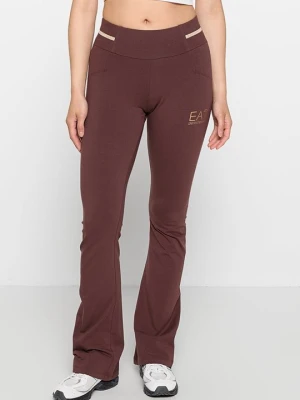 Spodnie legginsy EA7 Emporio Armani brązowy