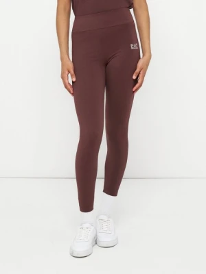 Spodnie legginsy EA7 Emporio Armani brązowy
