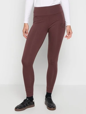 Spodnie legginsy EA7 Emporio Armani ciemnobrązowy