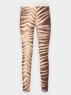 Spodnie legginsy Just Cavalli brązowy