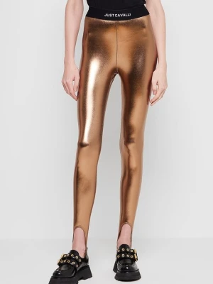 Spodnie legginsy Just Cavalli złoty