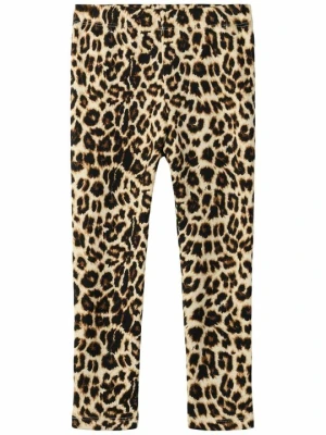 Spodnie legginsy NAME IT brązowy melanż