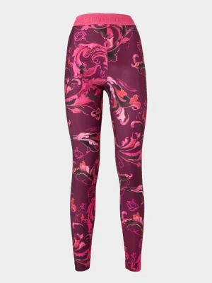 Spodnie legginsy Versace Jeans Couture bordowy