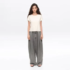 Spodnie lejący denim pasek szare efekt sprania BIMBA Y LOLA WASHED GREY
