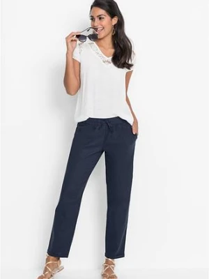 Spodnie lniane bonprix