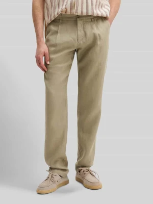 Spodnie lniane model 'OSBY JOGGER PLEATS' Marc O'Polo