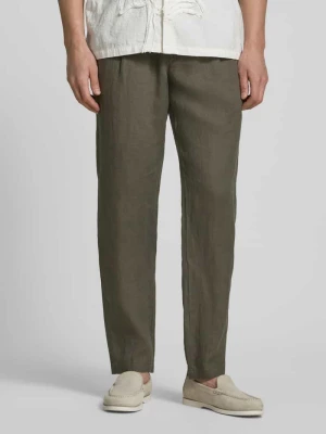 Spodnie lniane model 'OSBY JOGGER PLEATS' Marc O'Polo