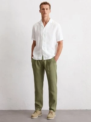 Spodnie lniane model Osby jogger plisy Marc O'Polo