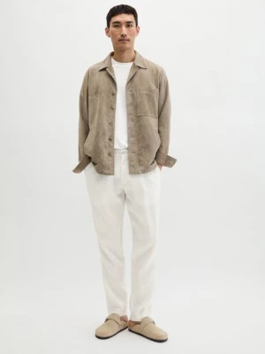 Spodnie lniane model Osby jogger plisy Marc O'Polo