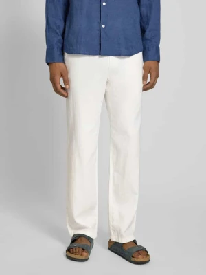 Spodnie lniane o kroju loose fit ze sznurkiem w pasie model 'BRODY' Selected Homme