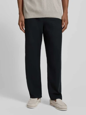 Spodnie lniane o kroju loose fit ze sznurkiem w pasie model 'BRODY' Selected Homme