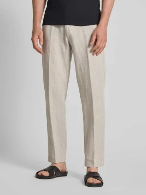 Spodnie lniane o kroju regular fit w kant model ‘LEROY’ Selected Homme