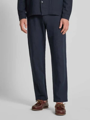 Spodnie lniane o kroju regular fit w kant model ‘LEROY’ Selected Homme