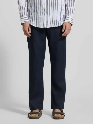 Spodnie lniane o kroju regular fit z elastycznym pasem Gant