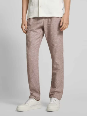 Spodnie lniane o kroju regular fit z elastycznym pasem Tom Tailor