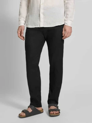 Spodnie lniane o kroju regular fit z Mieszanka lnu Model 'Sanderson-L-3' Boss Czarny