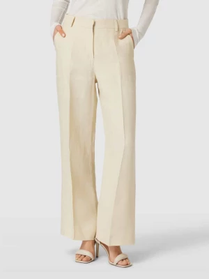 Spodnie lniane o kroju regular fit z szeroką nogawką model ‘MALIZIA’ Weekend Max Mara