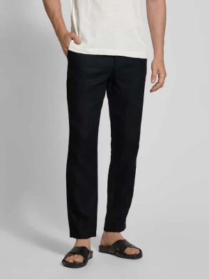 Spodnie lniane o kroju regular fit z wpuszczanymi kieszeniami model ‘Pandrup’ casual friday