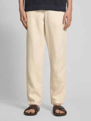 Spodnie lniane o kroju regular fit z wpuszczanymi kieszeniami model ‘Pandrup’ casual friday