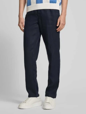 Spodnie lniane o kroju regular fit z wpuszczanymi kieszeniami model ‘Pandrup’ casual friday