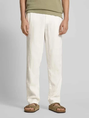 Spodnie lniane o kroju regular fit z wpuszczanymi kieszeniami model ‘Pandrup’ casual friday
