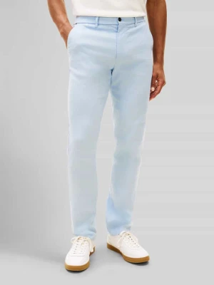 Spodnie lniane o kroju regular fit z wyhaftowanym logo model 'Denton' Tommy Hilfiger