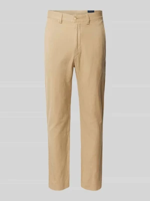 Spodnie lniane o kroju regular fit z zapięciem na guzik i zamek błyskawiczny Polo Ralph Lauren